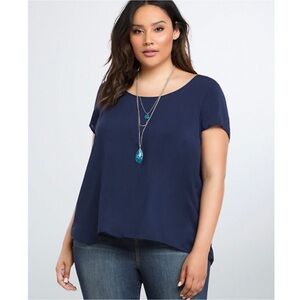Torrid Embroidered Back Challis Top